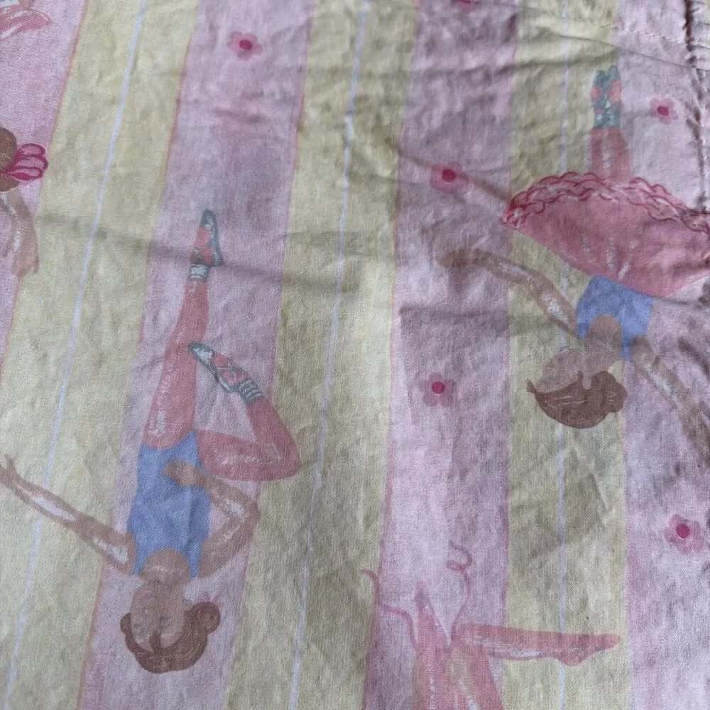 Vintage Laura Ashley Valance  Ballerina Yellow Pink 17” X 88”  USA